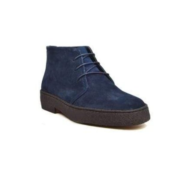 British Walkers Playboy Original High Top Men's Navy Suede Chukka Boot - Picture 3 of 8